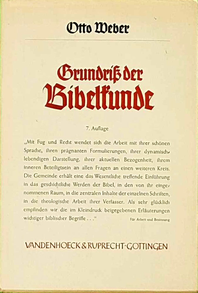 Grundriß der Bibelkunde