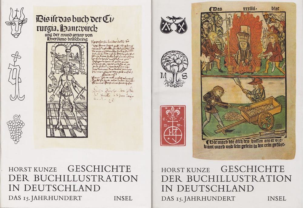 Geschichte der Buchillustration in Deutschland. Das 15. Jahrhundert (in 2 Bänden: Text- und Bildband).