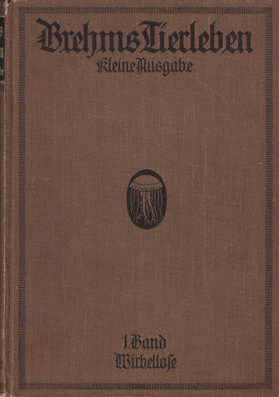 Die Wirbellosen. Brehms Tierleben  erster Band. Mit 234 Abbildungen im Text und 16 Tafeln. Kleine Ausgabe  Fraktur.
