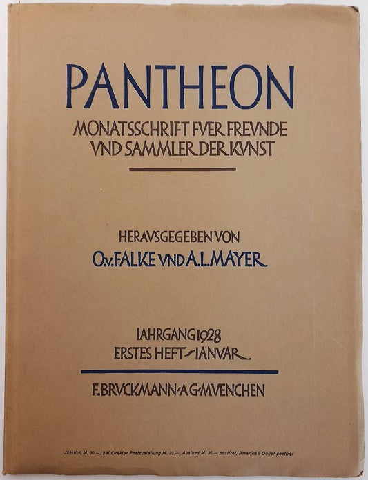 Pantheon. Monatsschrift für Freunde und Sammler der Kunst (1928  Heft 1  Januar)