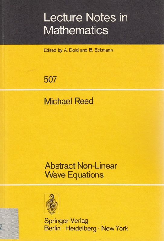 Abstract Nonlinear Wave Equations (Lecture Notes in Mathematics)