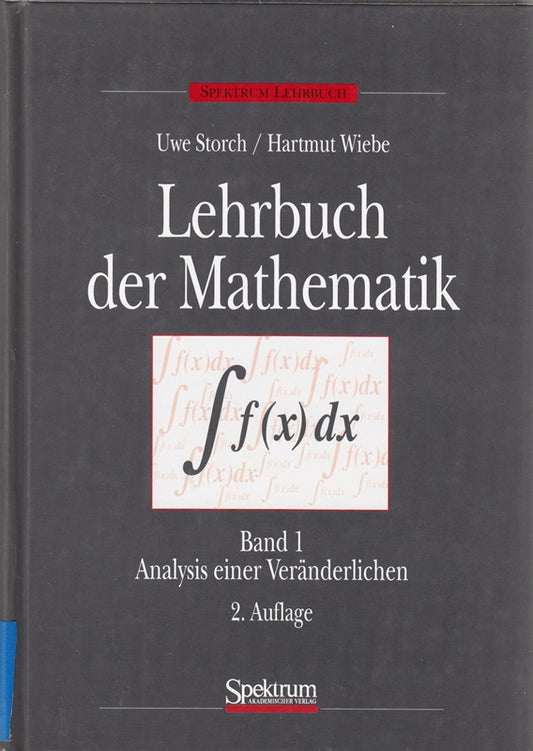 Lehrbuch der Mathematik  4 Bde.  Bd.1  Analysis einer Veränderlichen