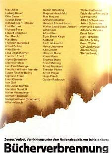 Bücherverbrennung. Zensur  Verbot  Vernichtung unter dem Nationalsozialismus in Heidelberg