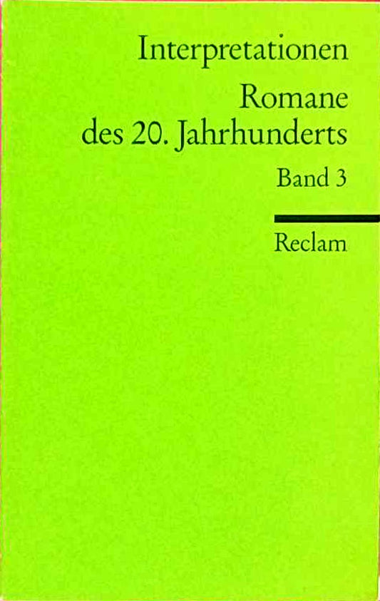Interpretationen: Romane des 20. Jahrhunderts (Reclams Universal-Bibliothek)