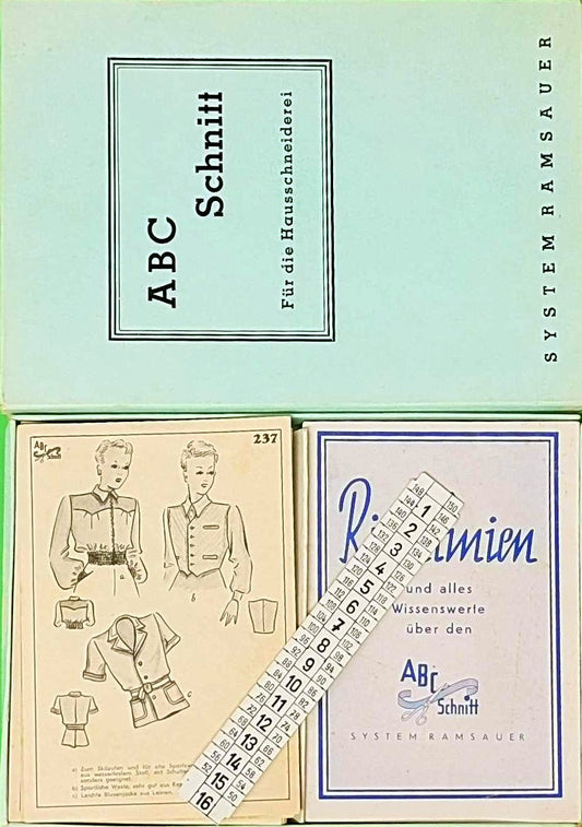 ABC Schnitt für die Hausschneiderei  System Ramsauer - ca. 82 von 100 Schnittmusterkarten (Loseblattwerk)