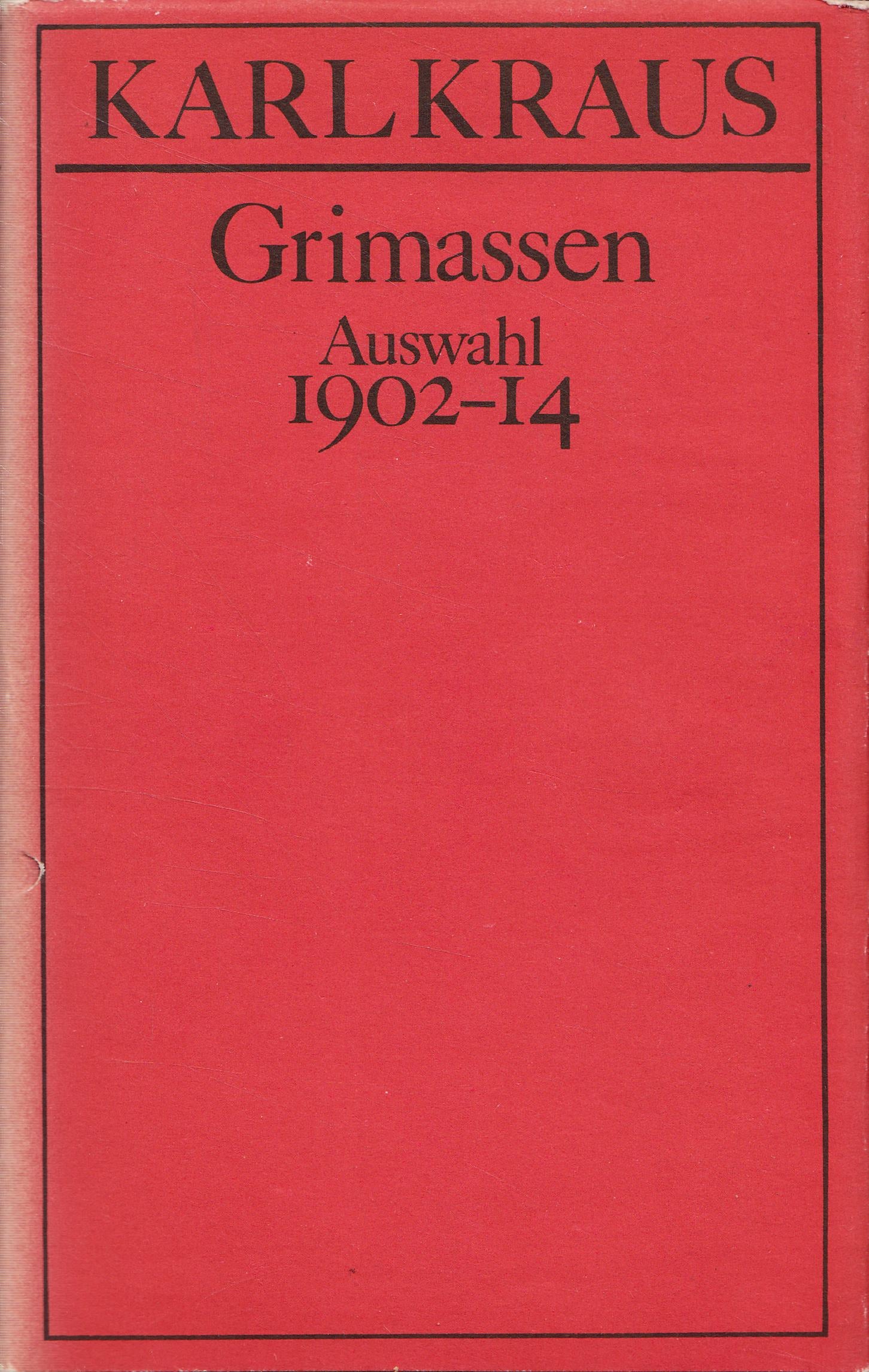Grimassen Auswahl 1902-14  Band 1 Ausgewählte Werke