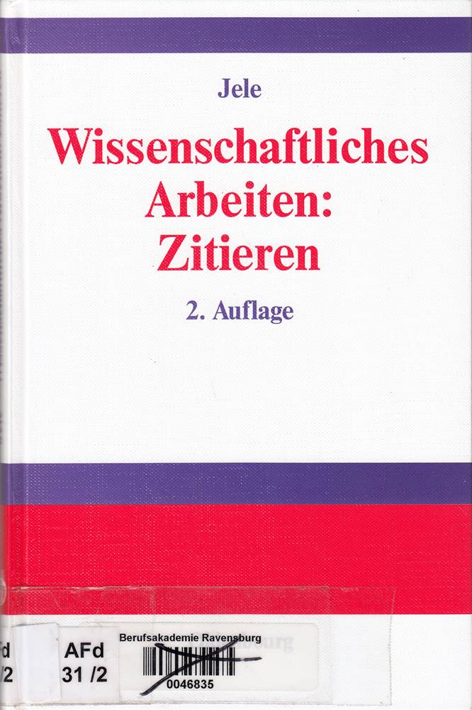 Wissenschaftliches Arbeiten: Zitieren