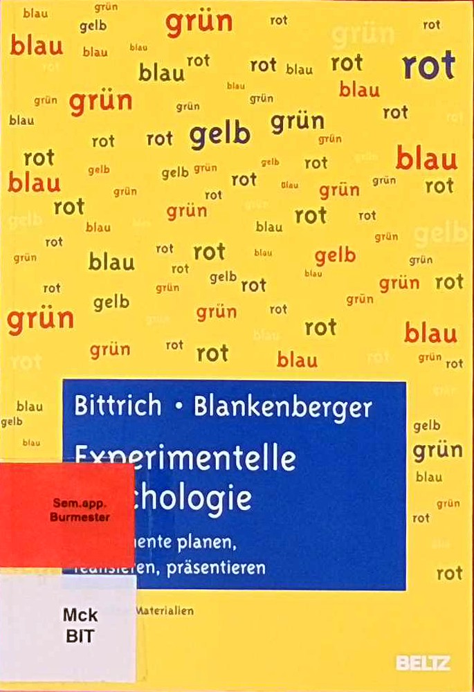 Experimentelle Psychologie: Experimente planen  realisieren  präsentieren