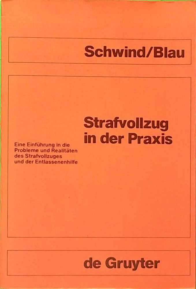 Strafvollzug in der Praxis: Eine Einführung in die Probleme und Realitäten des Strafvollzuges und der Entlassenenhilfe