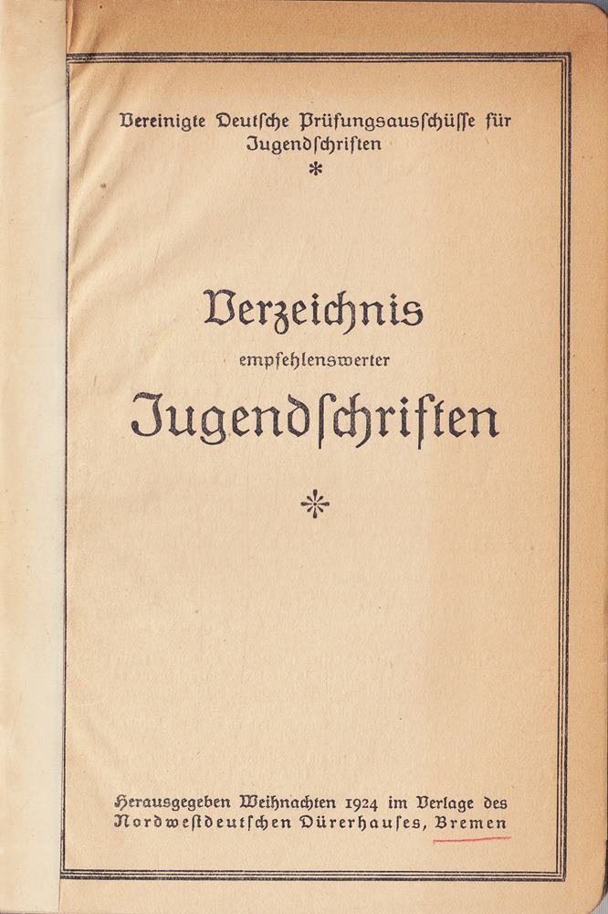 Verzeichnis empfehlenswerter Jugendschriften 1924
