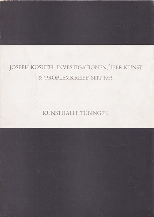 Investigationen über Kunst & 'Problemkreise' seit 1965 - Katalog zur Ausstellung in Luzern und Münster 1972/ 73 - Mit Texten von M.Ramsden  T.Smith  T.Atkinson u. a. 