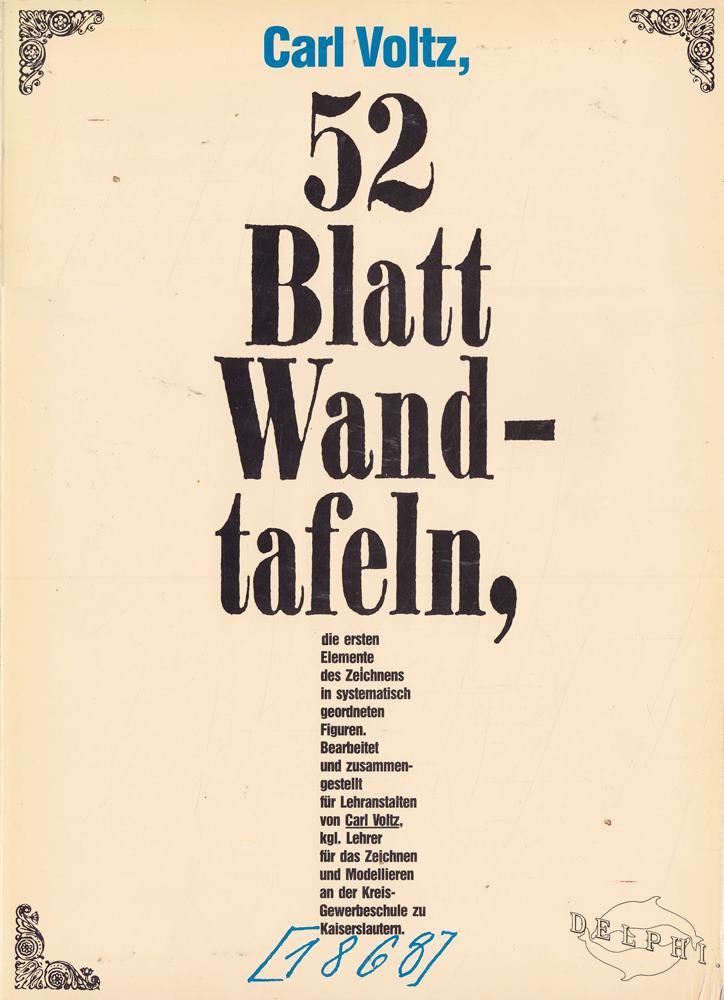 52 Blatt Wandtafeln  die ersten Elemente des Zeichnens in systematisch geordneten Figuren.