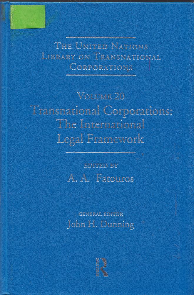 Transnational Corporations: The International Legal Framework - Vol 20