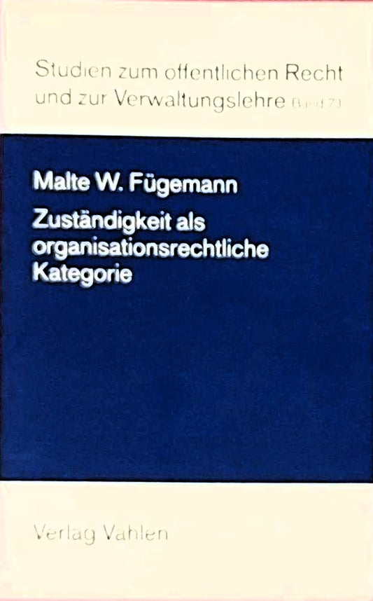 Zuständigkeit als organisationsrechtliche Kategorie: Untersucht anhand der Aufgaben von Gemeinden und Landkreisen sowie ihrer Organe  Rechtsstand: ... Organe. Diss. Univ. Greifswald WS 2002/2003