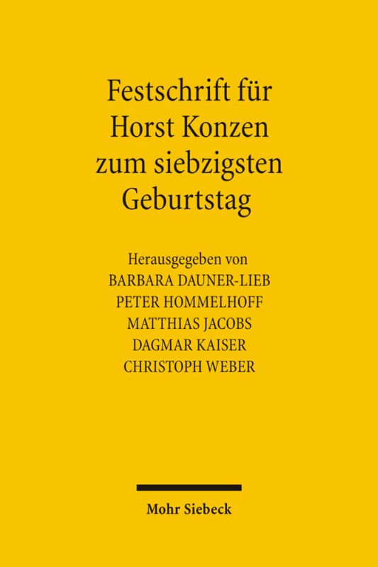 Festschrift für Horst Konzen zum siebzigsten Geburtstag